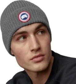 Canada Goose Arctic Disc Rib Toque - Men's|-|Tuque Côtelée Arctic Disc - Homme -Canada Goose CGO 5026M 7E 7EFront 20Heather 20Grey
