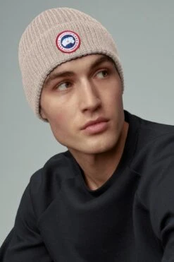 Canada Goose Arctic Disc Rib Toque - Men's|-|Tuque Côtelée Arctic Disc - Homme -Canada Goose CGO 5026M 7E 7Efr 20Tan 20Heather