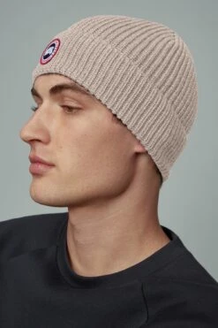 Canada Goose Arctic Disc Rib Toque - Men's|-|Tuque Côtelée Arctic Disc - Homme -Canada Goose CGO 5026M 7E 7Es 20Tan 20Heather