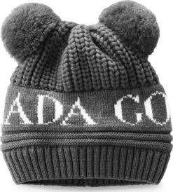 Canada Goose Double Pom Hat - Baby|-|Tuque Double Pom - Bébé -Canada Goose CGO 6942B 7EIron 20Grey 62679bc6 3574 42ea b2c5 e16c7c93ace6