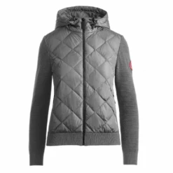 Canada Goose Women's Hybridge Quilted Knit Hoody -Canada Goose Canada Goose Womens Hybridge Quilted Knit Hoody Iron Grey